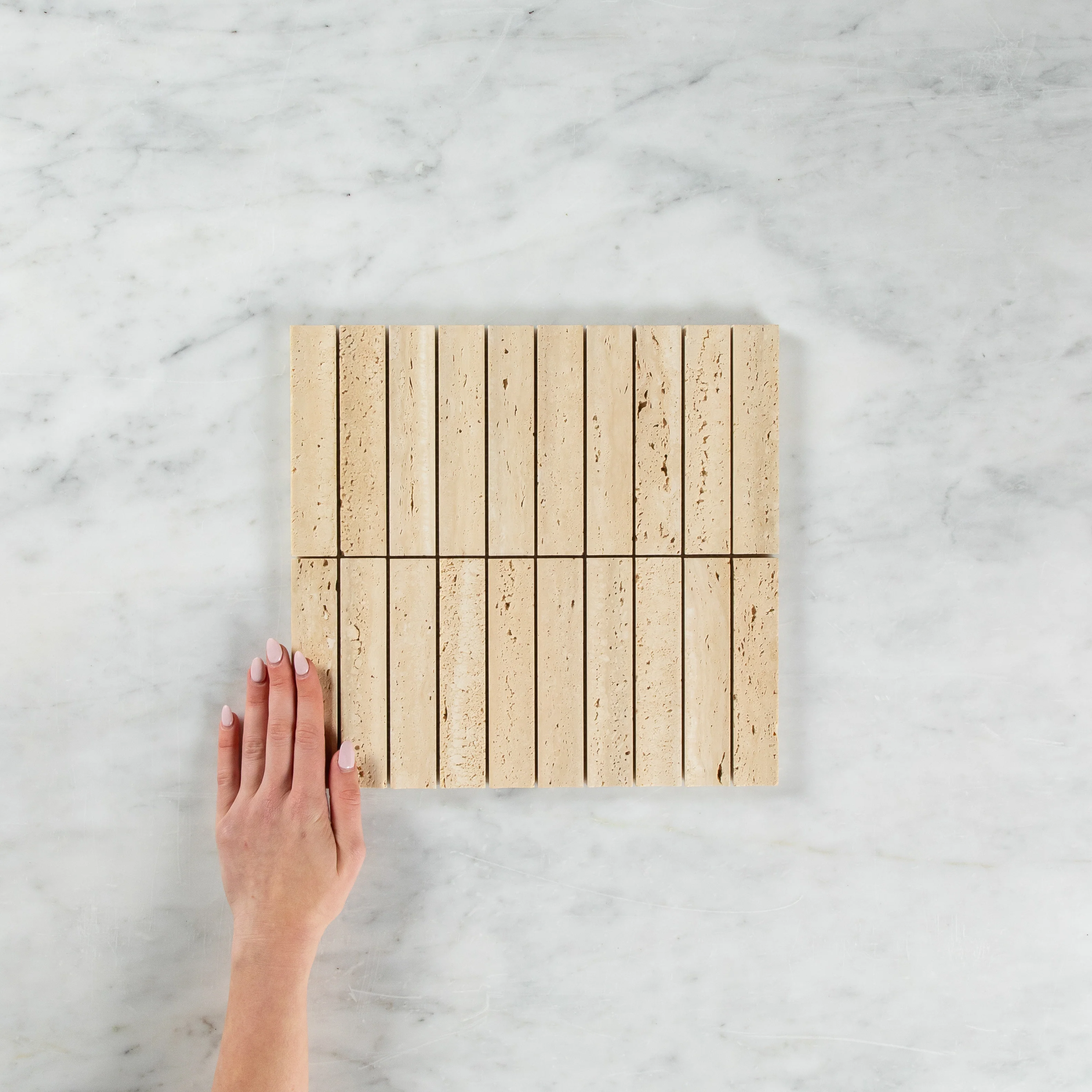 Travertine Concave Kit Kat Mosaic - Image 3